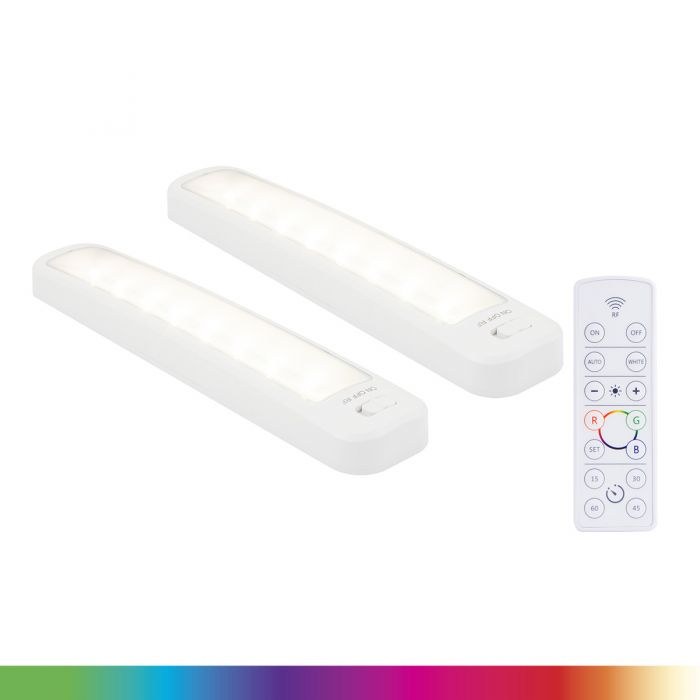 Jasco Interior Light – LED, Energizer, Color Changing Remote Control Light Bar, 10 Inch Length, White, Battery Operated, With Remote Control – 44578