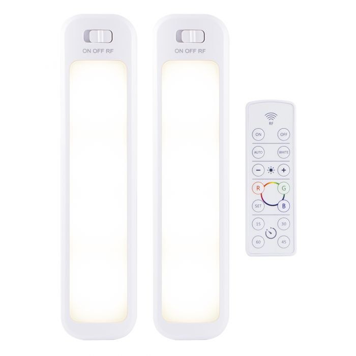 Jasco Interior Light – LED, Energizer, Color Changing Remote Control Light Bar, 10 Inch Length, White, Battery Operated, With Remote Control – 44578