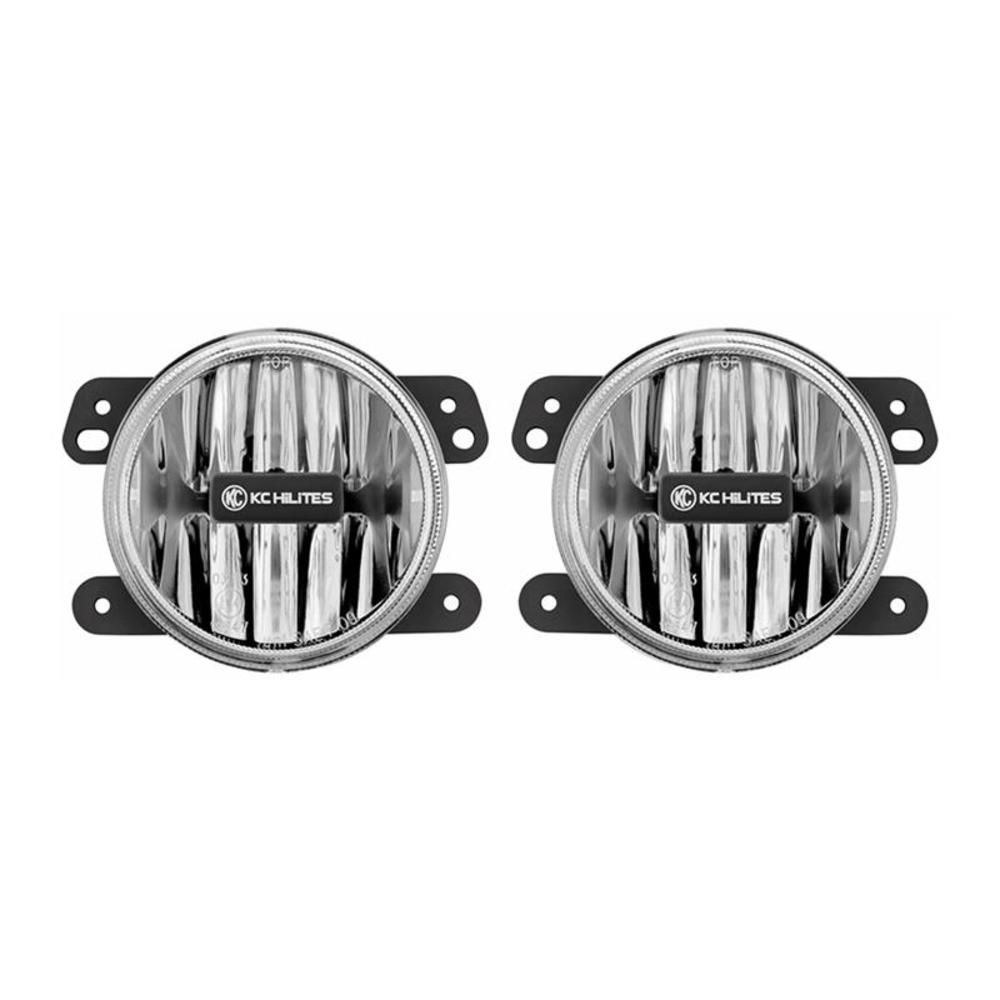 Kc Hilite Driving/ Fog Light, Gravity, LED, White Cree Bulb, 4 Inch Round, 10 Watt Per Light Bulbs Amp Draw 0.83 Amp Per Light, Fog Beam – 0497