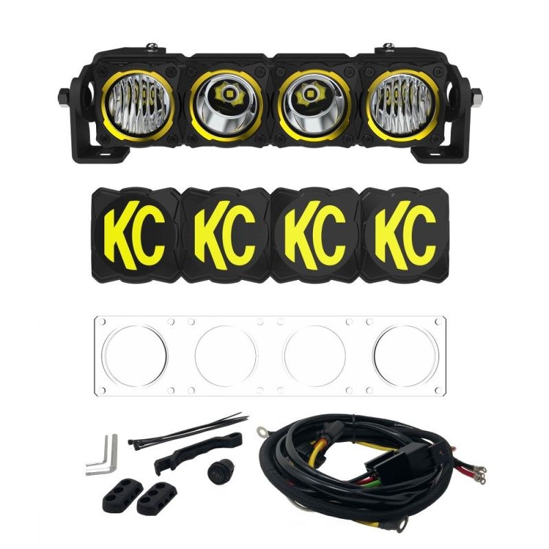 Kc Hilite Light Bar, Flex Era ™, LED Bulb, 10 Inch Length, 12 Watt Bulbs Amp Draw 1.0 Amp at 12 Volts, Combo Beam, 7912 Raw Lumens, Clear Lens – 291
