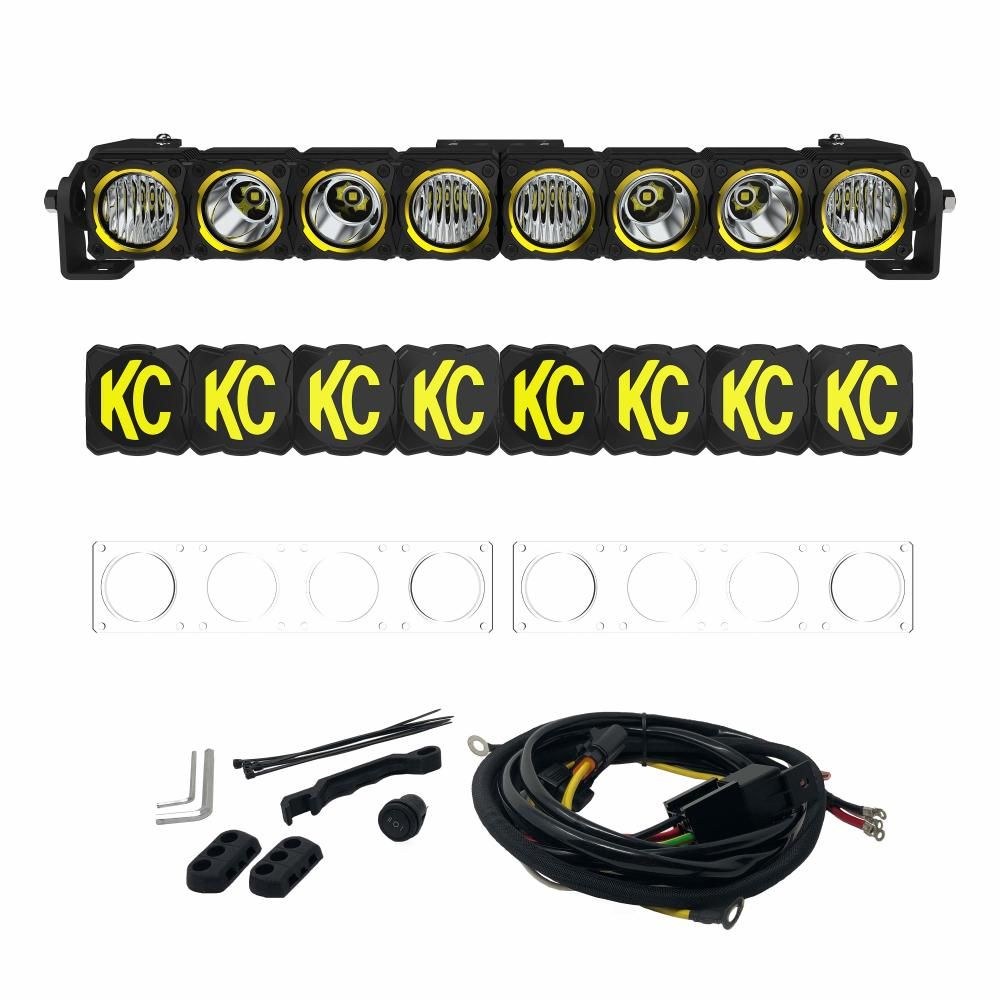 Kc Hilite Light Bar, Flex Era ™, LED Bulb, 20 Inch Length, 24 Watt Bulbs Amp Draw 2.0 Amp at 12 Volts, Combo Beam, 15824 Raw Lumens, Clear Lens – 292