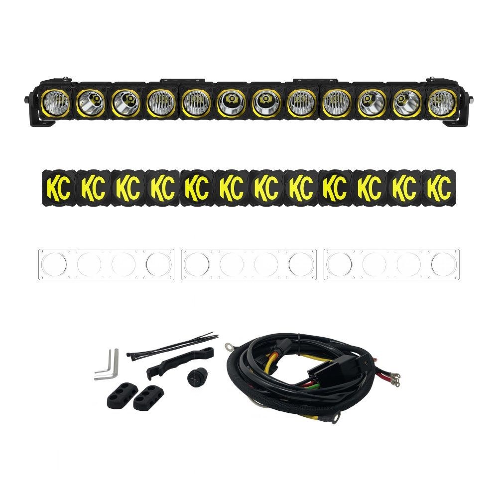 Kc Hilite Light Bar, Flex Era ™, LED Bulb, 30 Inch Length, 36 Watt Bulbs Amp Draw 3.0 Amp at 12 Volts, Combo Beam, 23736 Raw Lumens, Clear Lens – 293