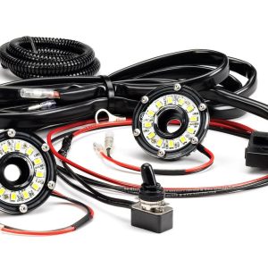 Kc Hilite Underbody Light Kit, Cyclone, Under Hood Mount, 2.2 Inch Round X 0.53 Inch Depth, LED, White Bulbs, Clear Lens, 10 Watt, Set of 2 – 355