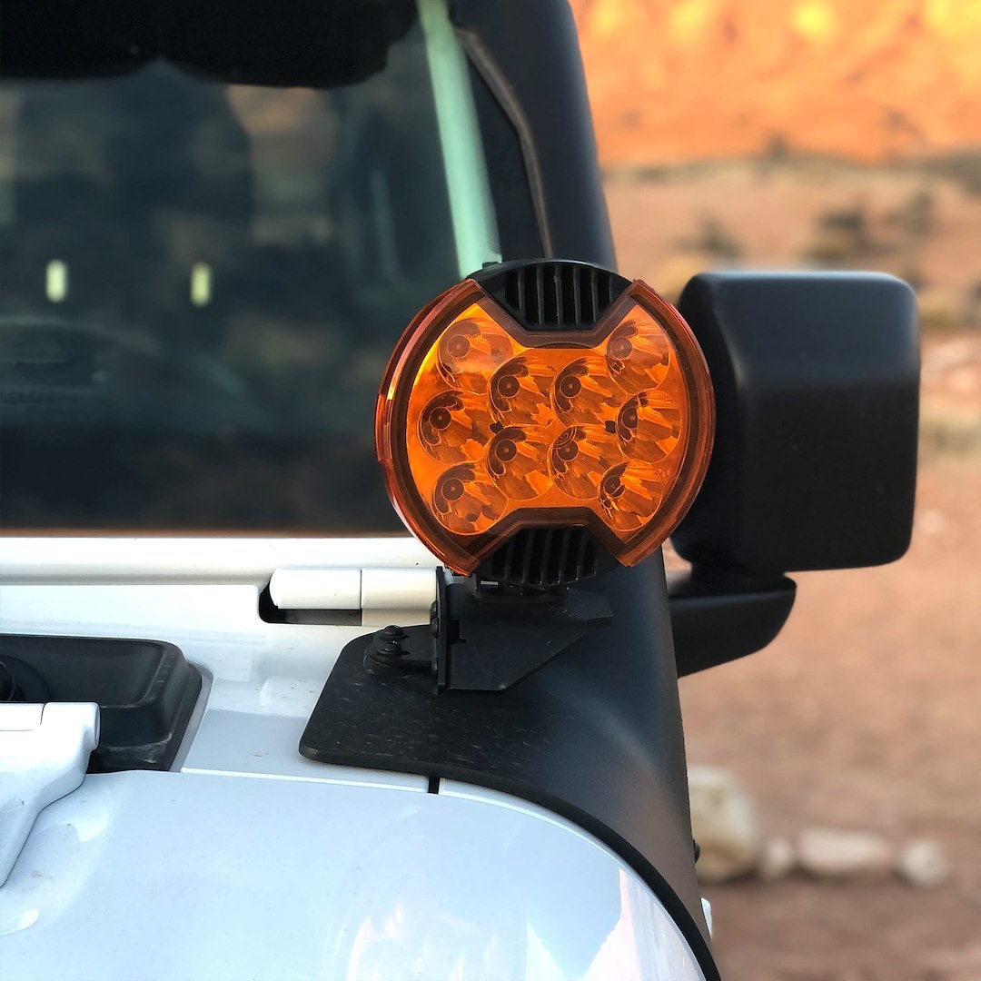 Kc Hilite Driving/ Fog Light Cover, Slimlite®, 6 Inch Round, For Kc Slimlite® LED Lights, Amber, Polycarbonate, No Logo, Single – 5104