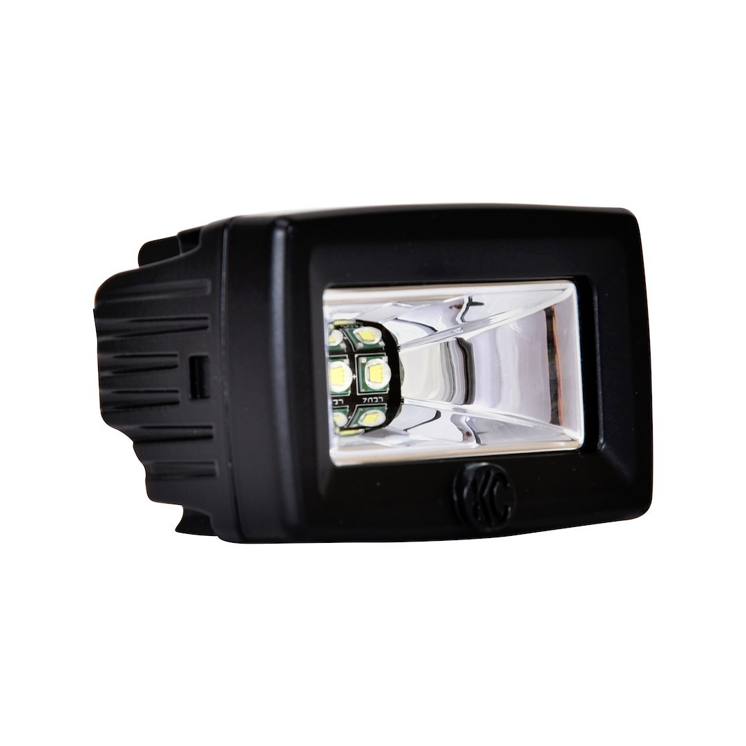 Kc Hilite Backup Light – LED, C-Series, Universal Mount, Set of 2, Clear Bulb, Black Aluminum Square Housing, Cree Xmk LED – 519