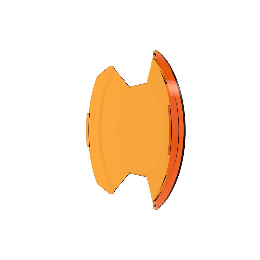 Kc Hilite Driving/ Fog Light Cover, Slimlite ®, 8 Inch Round, Amber, Polycarbonate, Without Logo, Single – 5208