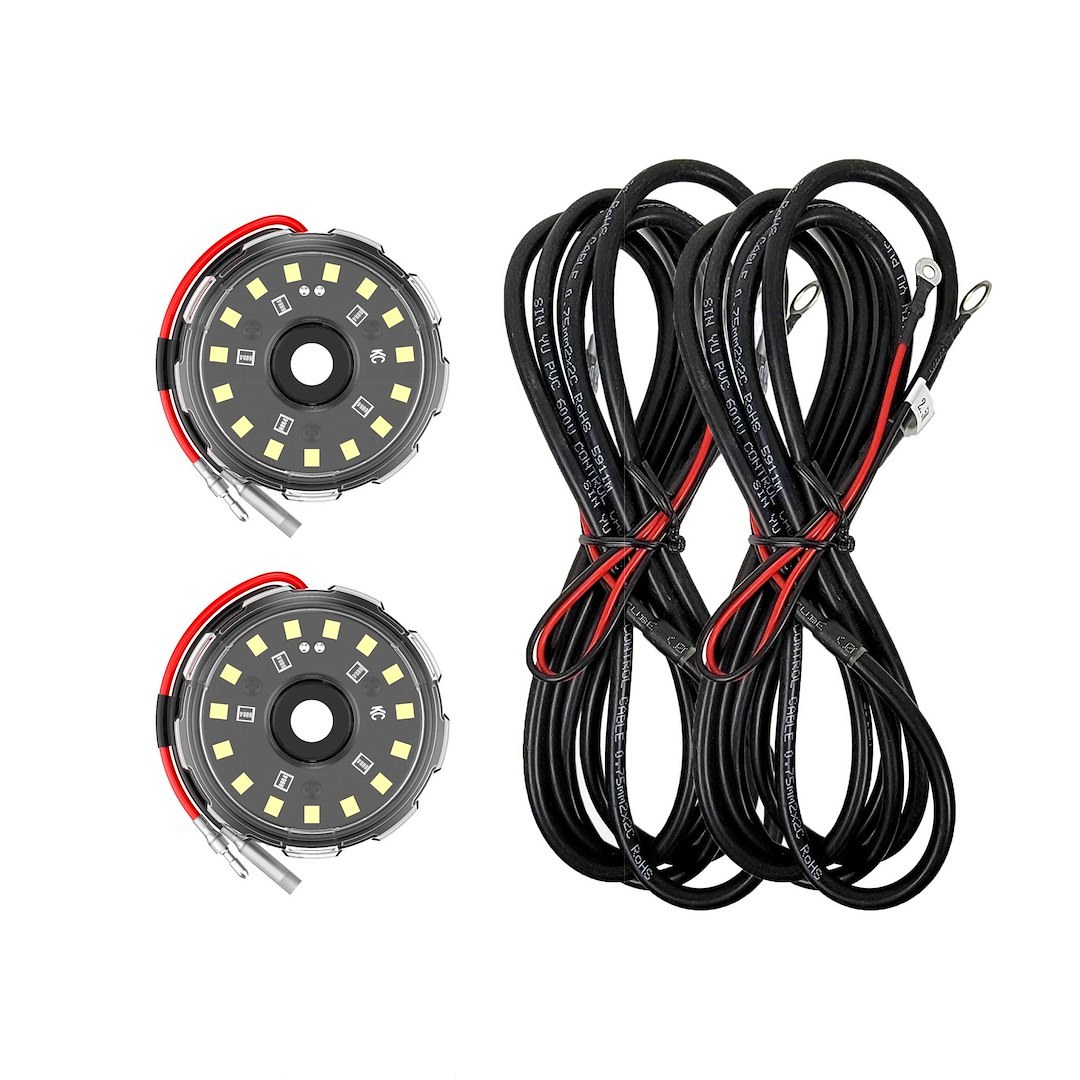 Kc Hilite Underbody Light Kit, Cyclone V2, Universal Body Mount, LED, White Bulbs, Clear Lens, 5 Watt, Set of 2 – 6331