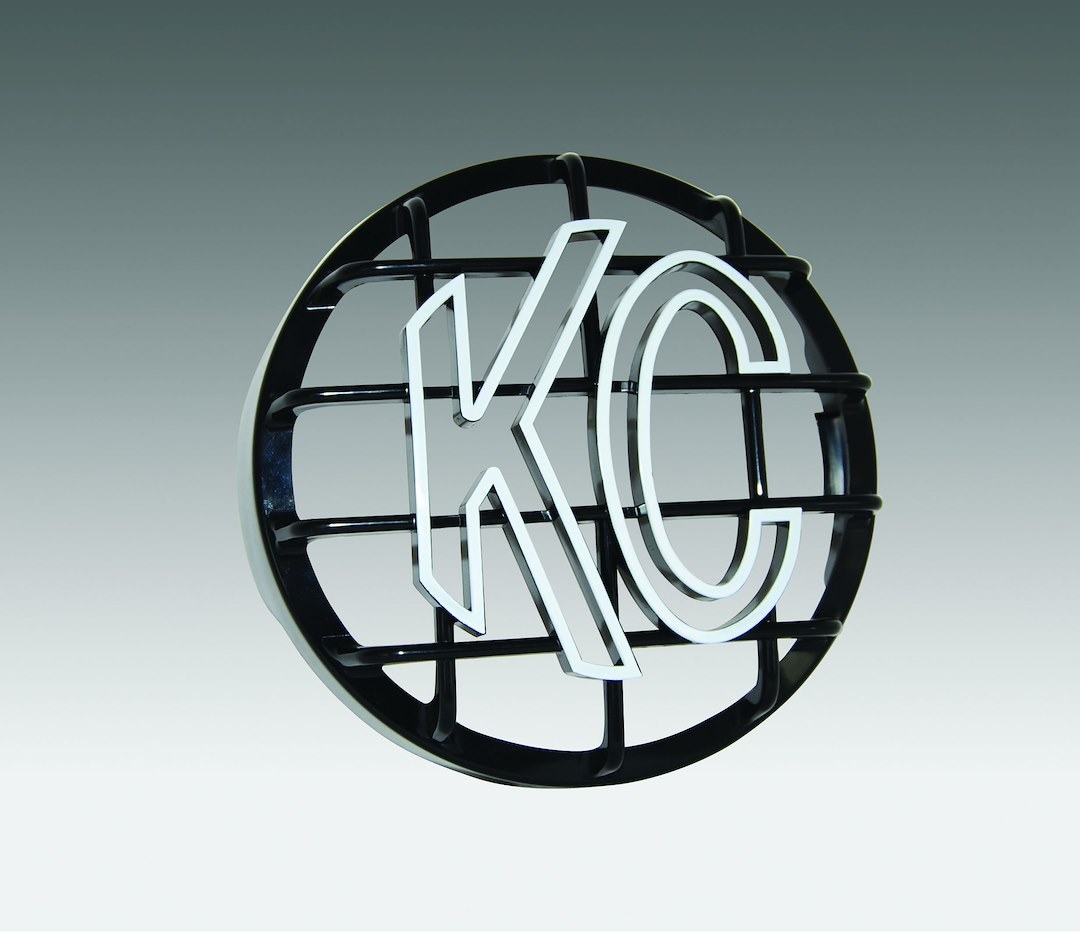 Kc Hilite Driving/ Fog Light Grille, For Daylighter and Slimlite Series, 6 Inch Round Bar Style, White Kc Logo on Black, ABS Plastic, Single – 7210