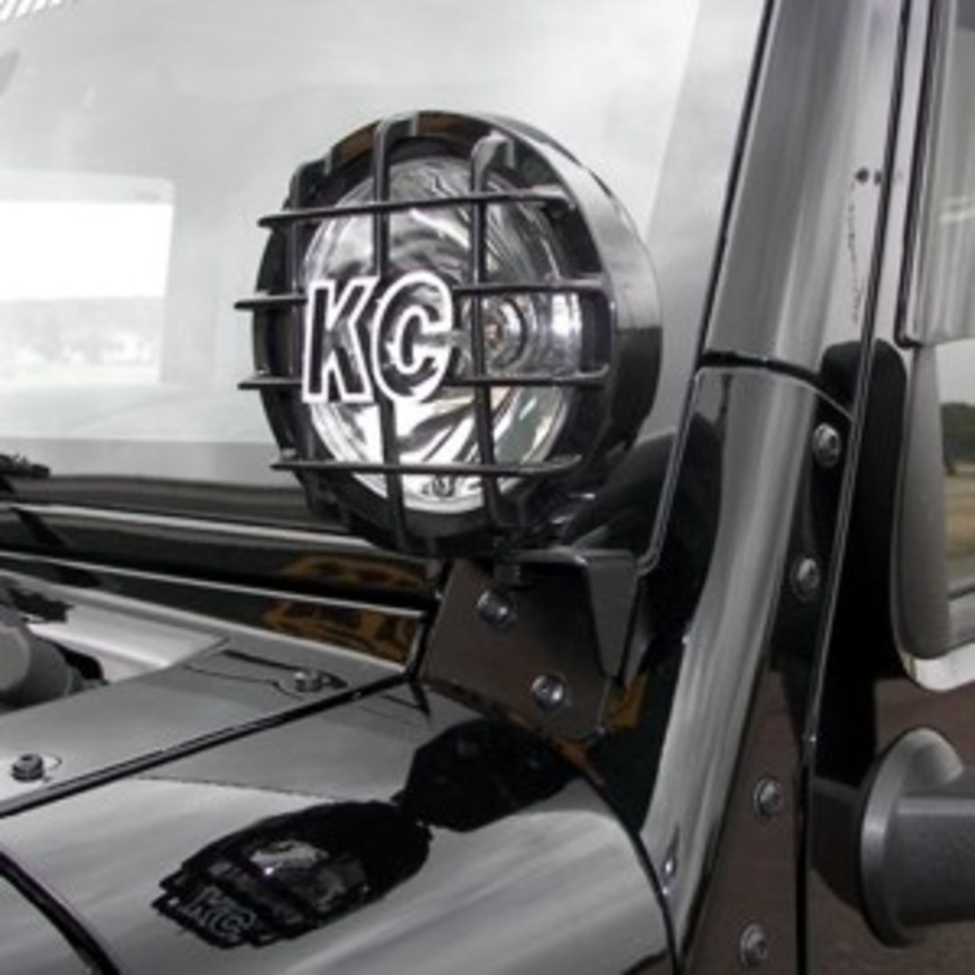 Kc Hilite Windshield Hinge Light Bracket, Mounts Any Kc Light, Black, Stainless Steel, Set of 2 – 7316