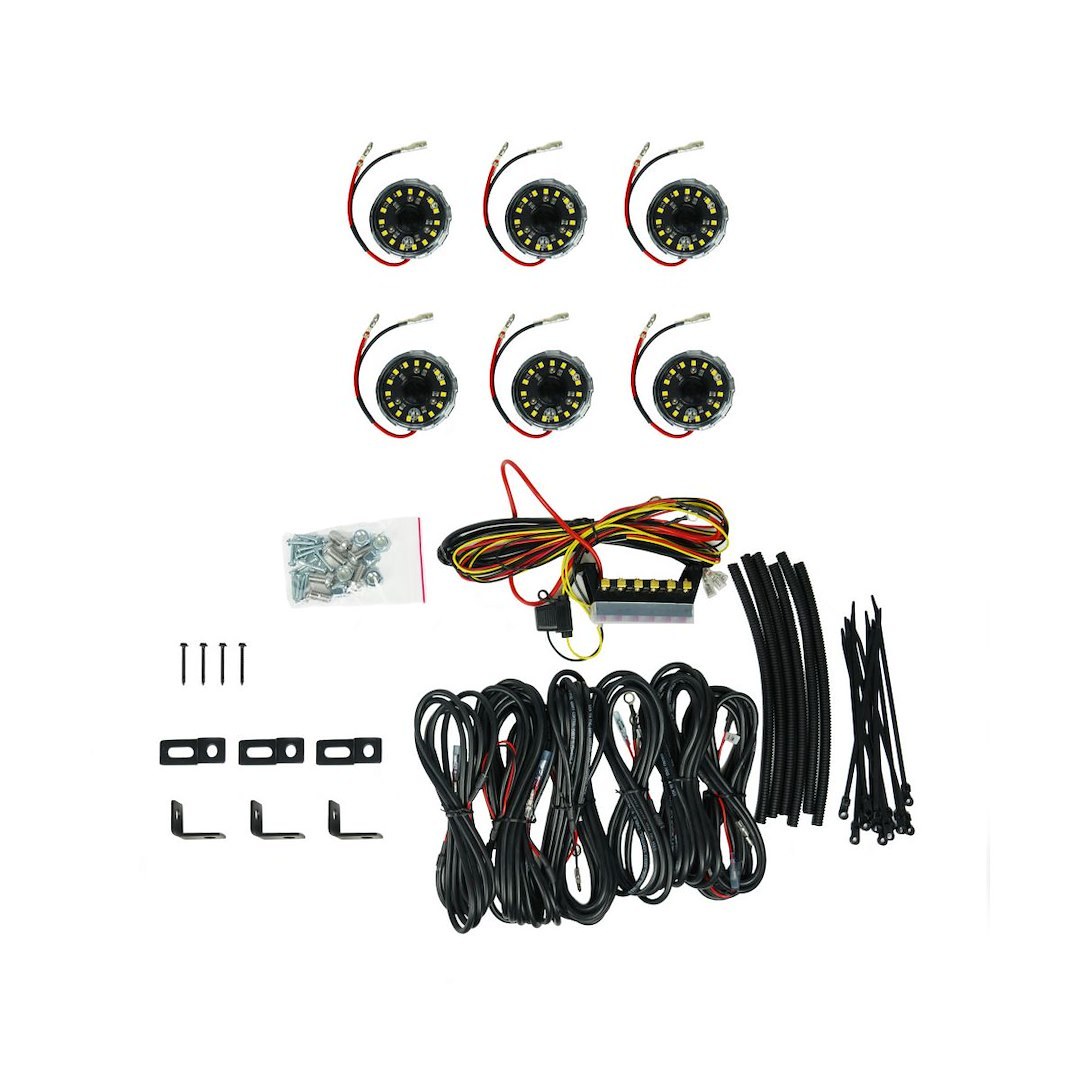 Kc Hilite Underbody Light Kit, Cyclone V2, Universal Underbody Mount, LED, White Bulb, Clear Lens, 5 Watts, Flood Beam, Set of 6 – 91040
