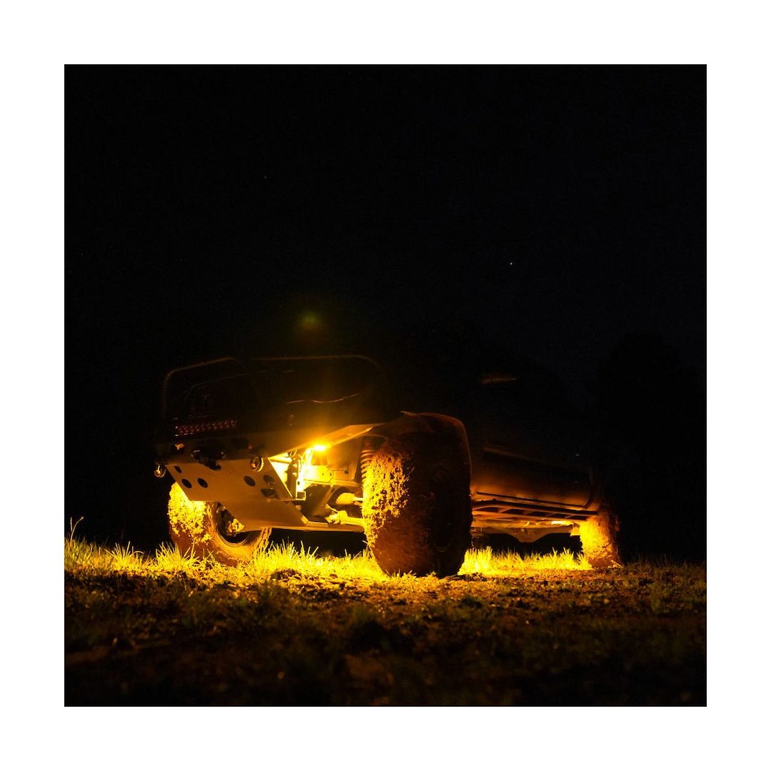 Kc Hilite Underbody Light Kit, Cyclone V2, Universal Underbody Mount, LED, Amber Bulb, Amber Lens, 5 Watts, Flood Beam, Set of 6 – 91041