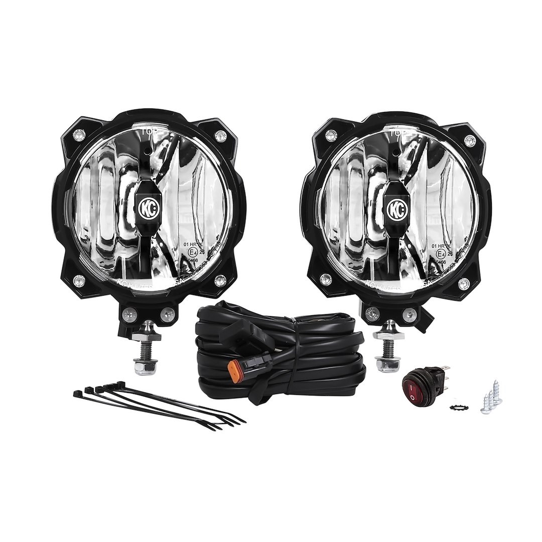 Kc Hilite Driving/ Fog Light, Gravity, LED Bulb, Clear Bulbs, 6 Inch Round, 20 Watt Bulbs Amp Draw 1.63 Amp, Wide Beam – 40 Degree – 91305