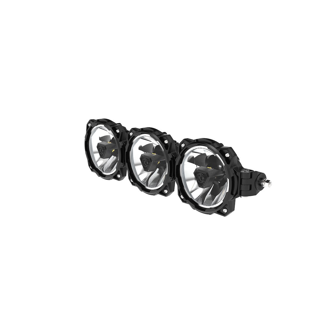 Kc Hilite Light Bar, Gravity ® Titan ™, LED Bulb, 20 Inch Length, Spot/ Wide-40 Combo Beam, Clear Lens, Amber Dust Light, Black Housing – 91413