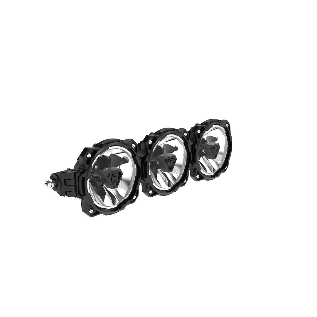 Kc Hilite Light Bar, Gravity ® Titan ™, LED Bulb, 20 Inch Length, Spot/ Wide-40 Combo Beam, Clear Lens, Amber Dust Light, Black Housing – 91413