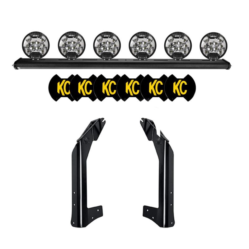 Kc Hilite Driving/ Fog Light Mounting Bar, Xross, Overhead/ Roof Mount, Mounts Up to Six 6 Inch Lights, Powder Coated, Satin Black – 97063