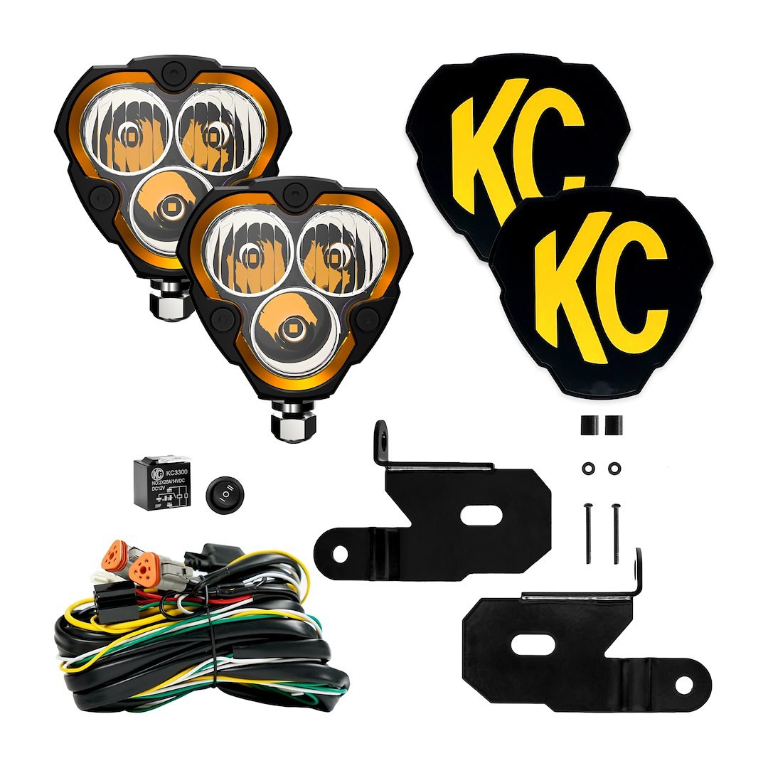 Kc Hilite Driving/ Fog Light, Flex Era ™, LED Bulb, Clear Bulbs, 3.6 Inch Width X 3-1/2 Inch Height X 2.6 Inch Depth Triangular – 97129