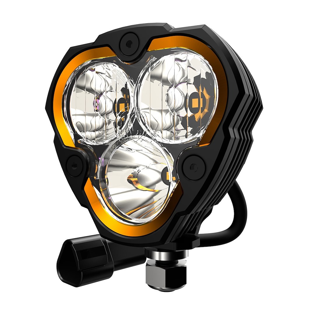 Kc Hilite Driving/ Fog Light, Flex Era ™, LED Bulb, Clear Bulbs, 3.6 Inch Width X 3-1/2 Inch Height X 2.6 Inch Depth Triangular – 97129