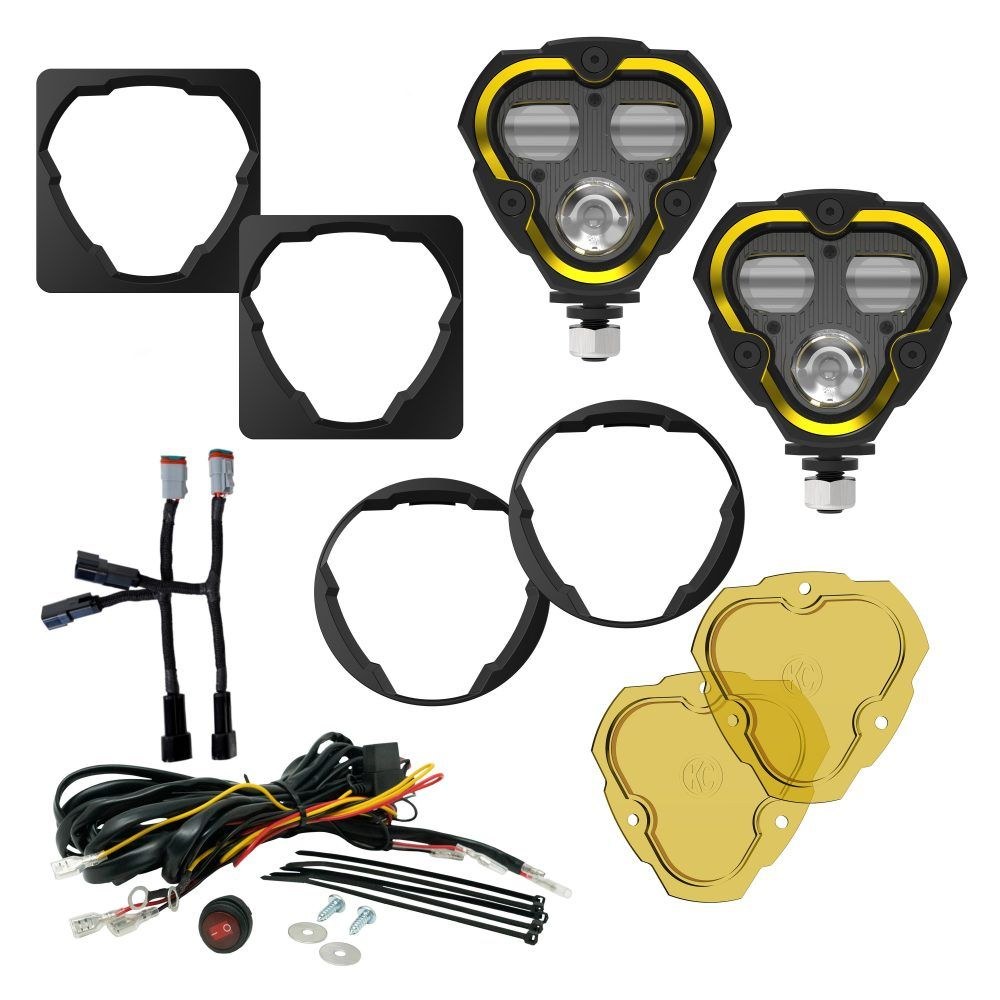 Kc Hilite Driving/ Fog Light, Flex Era ™, 3 Dual Mode LED Bulb, 3-1/2 Inch Height X 3.6 Inch Width Triangular Design – 97147