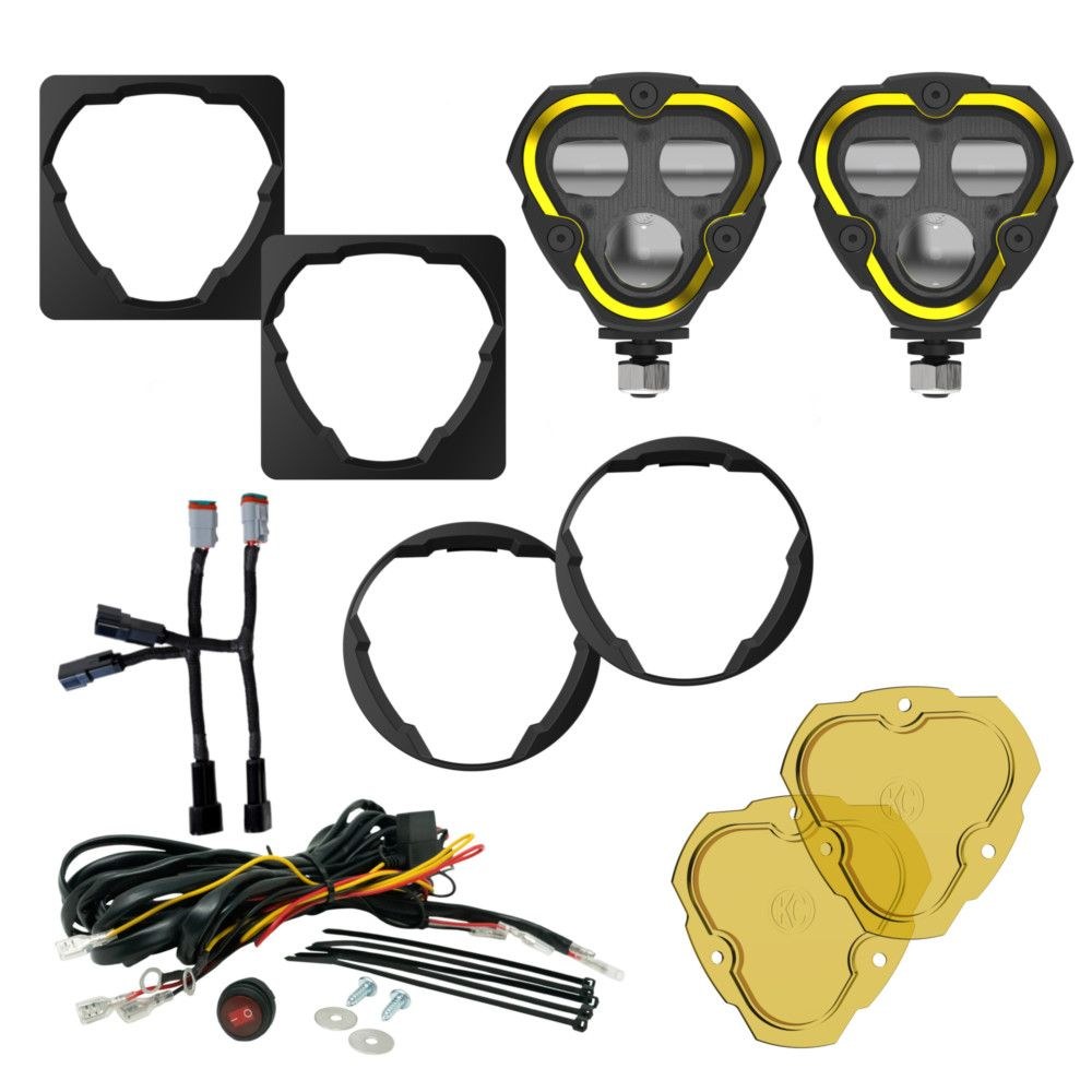 Kc Hilite Driving/ Fog Light, Flex Era ™, 3 Dual Mode LED Bulb, 3-1/2 Inch Height X 3.6 Inch Width Triangular Design – 97155