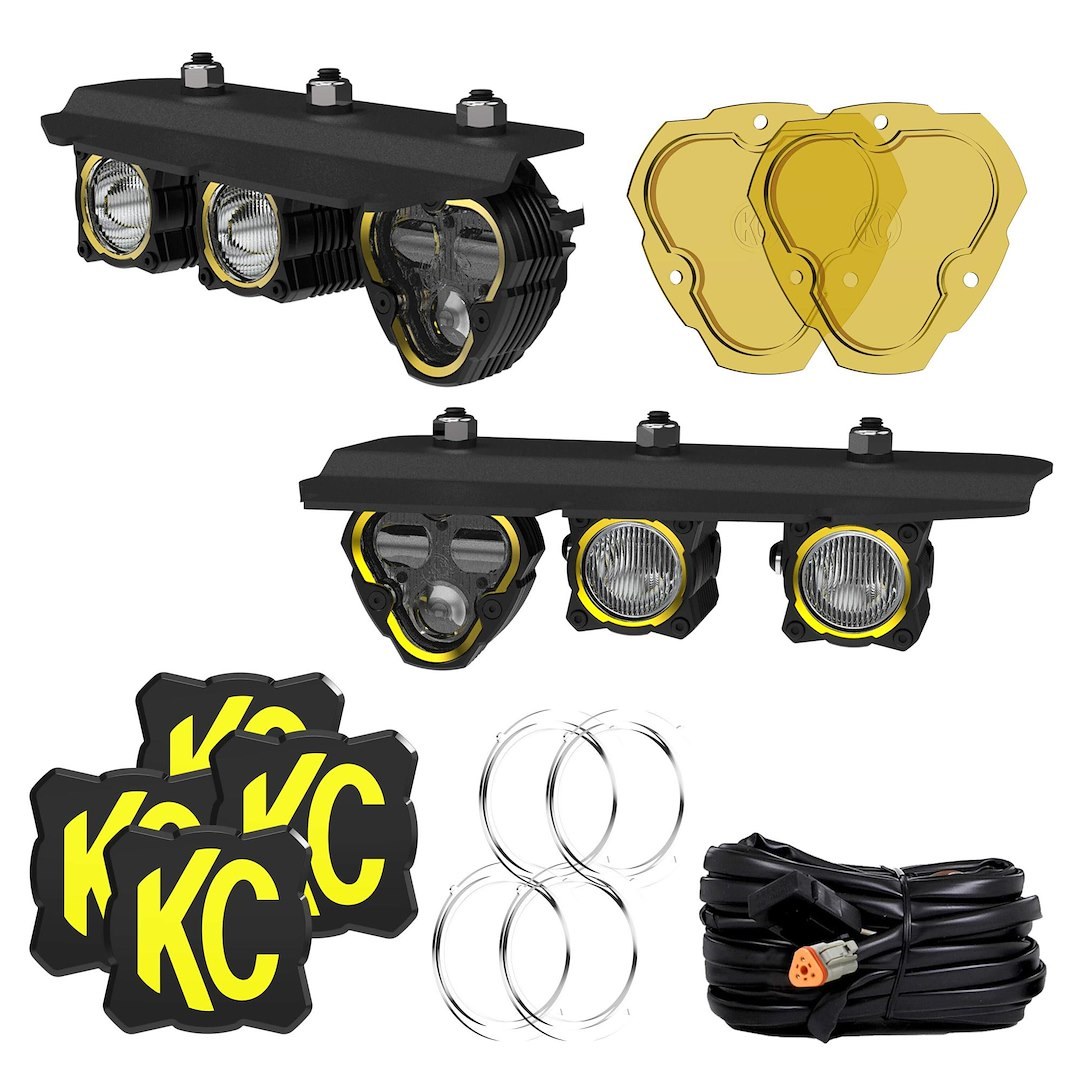 Kc Hilite Driving/ Fog Light, Flex Era ™, 3 Dual Mode LED Bulb, 90 Watt Amp Draw 7.6 Amp, Combo Beam, 7364 Raw Lumens Per Light, Clear Lens – 97168