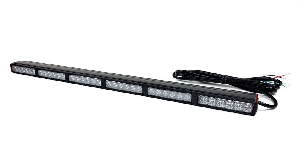 Kc Hilite Light Bar, LED, 28 Inch Length, Red/ Amber/ Clear Cree 4 Watt LED, 5 Max Amp Draw, Flood Beam, 4500 Raw Lumens, Clear Lens – 9801