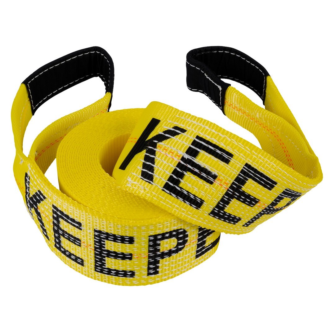Hampton Prod Recovery Strap, 30 Feet Length X 4 Inch Width, Rated to 20000 Pound, With Protective Loop, Yellow – 02942