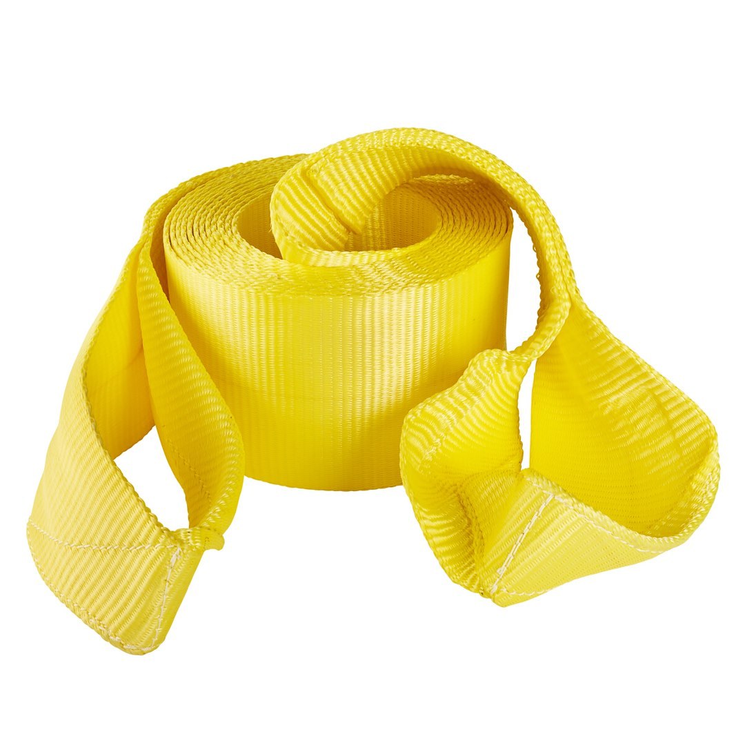 Hampton Prod Recovery Strap, 30 Feet Length X 6 Inch Width, Rated to 30000 Pound Load Capacity/ 60000 Pound Break Strength, With Loop, Yellow – 02963