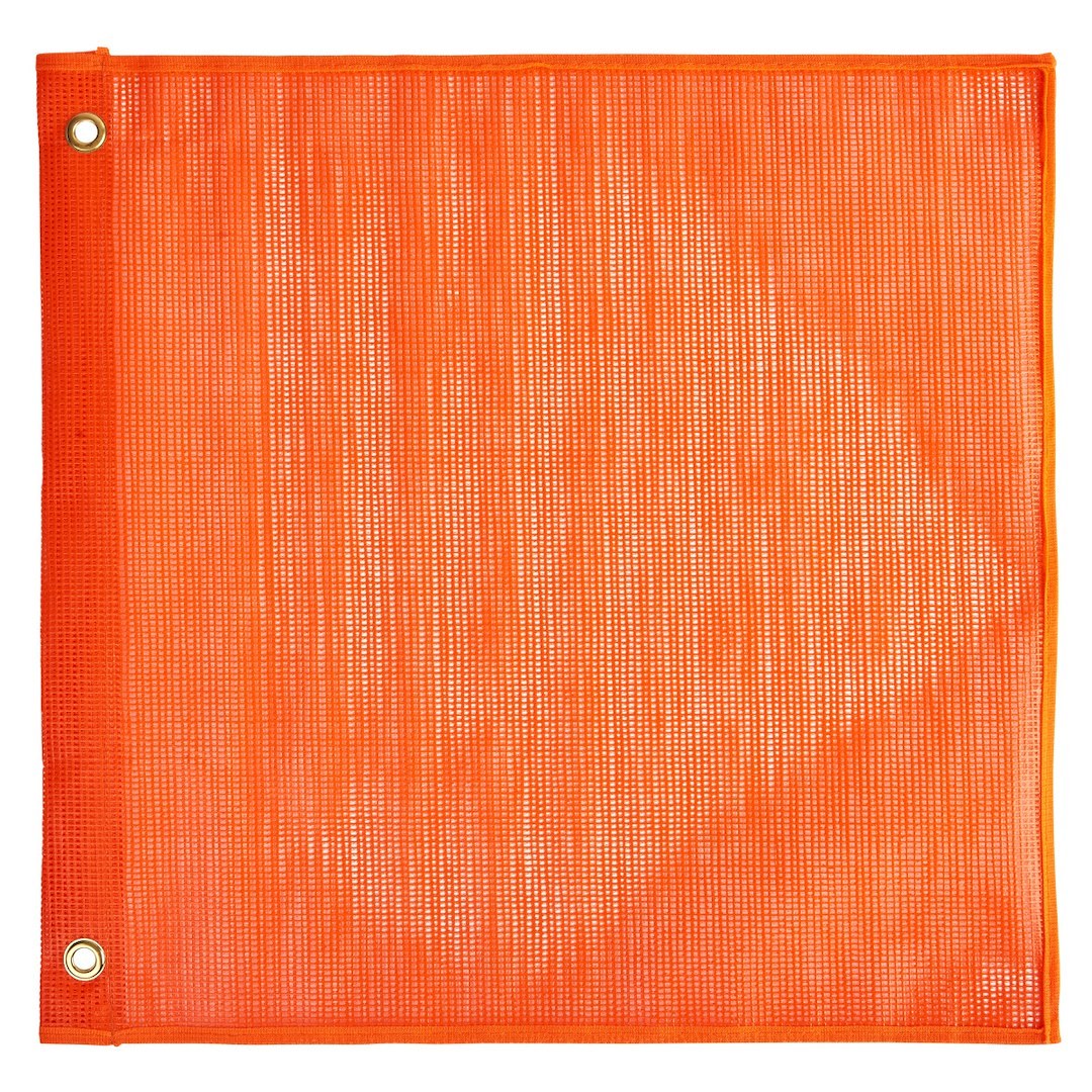 Hampton Prod Flag, Safety Flag, 18 Inch Length X 18 Inch Height, Double Vinyl Coated Bright Safety Orange Mesh with Cloth Edging, Single – 04902
