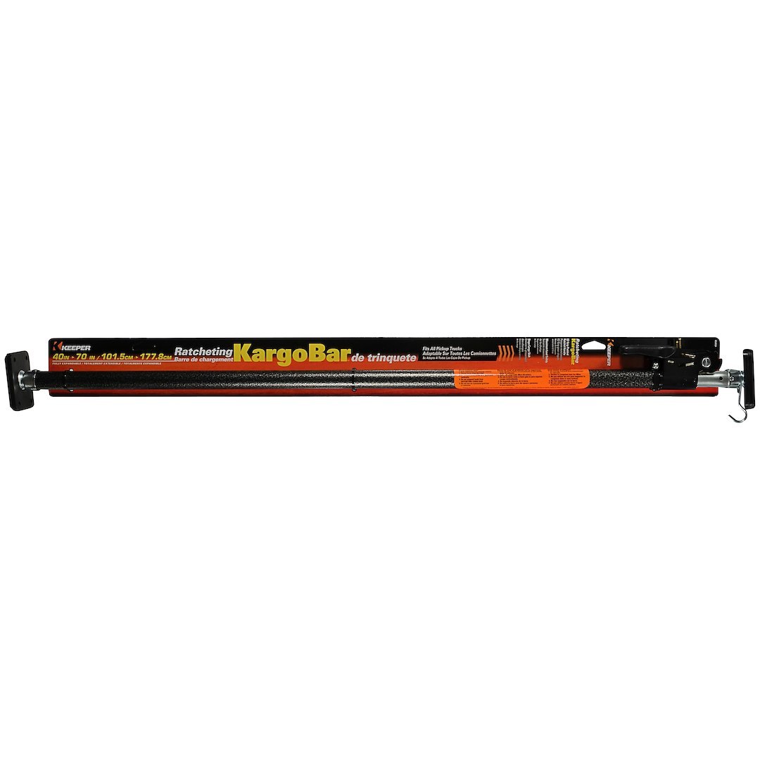 Hampton Prod Cargo Bar, Ratcheting Lock, Adjusts 40 Inch to 70 Inch Length, Without Net – 05059