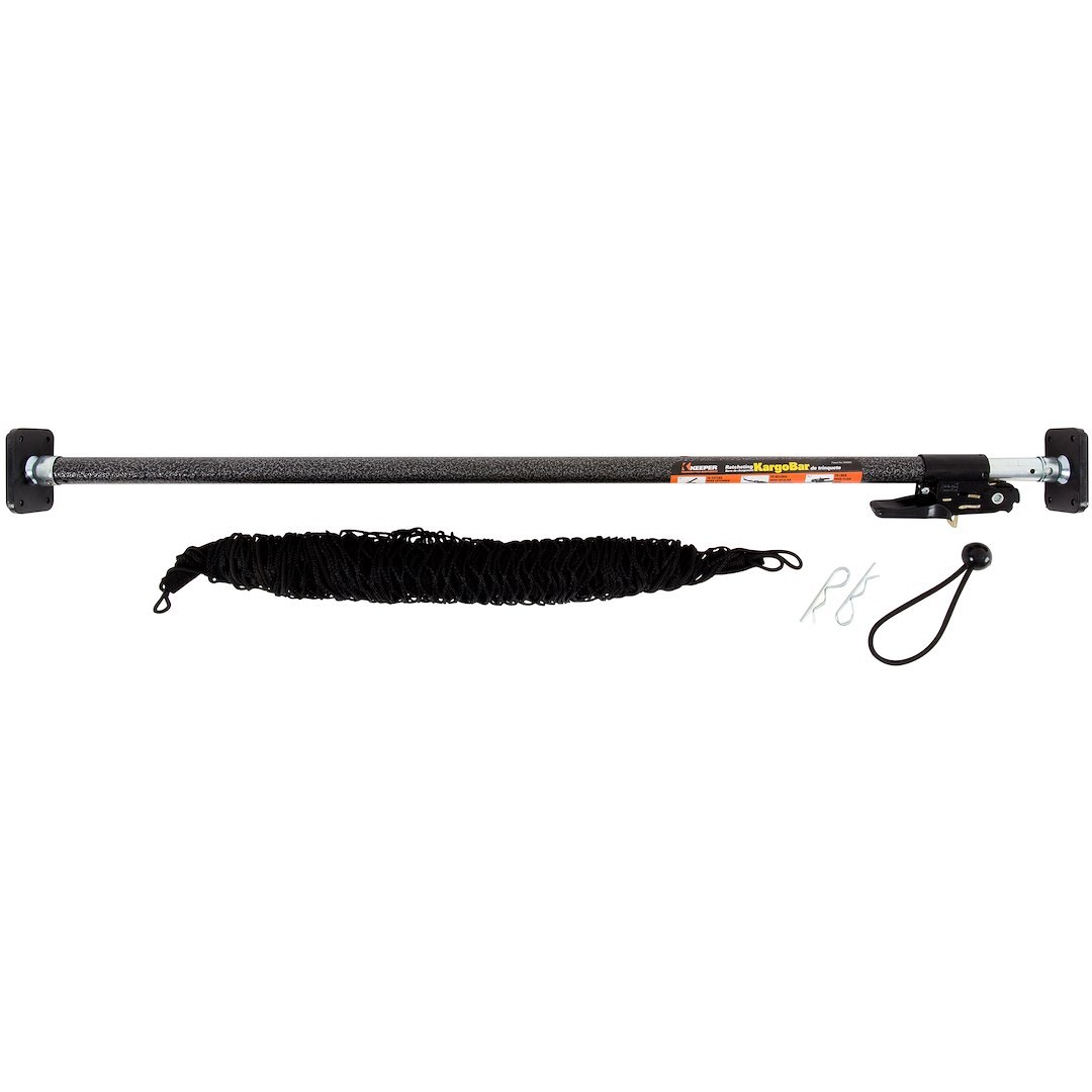 Hampton Prod Cargo Bar, Ratcheting Lock, Adjusts 40 Inch to 70 Inch Length, With Net – 05060