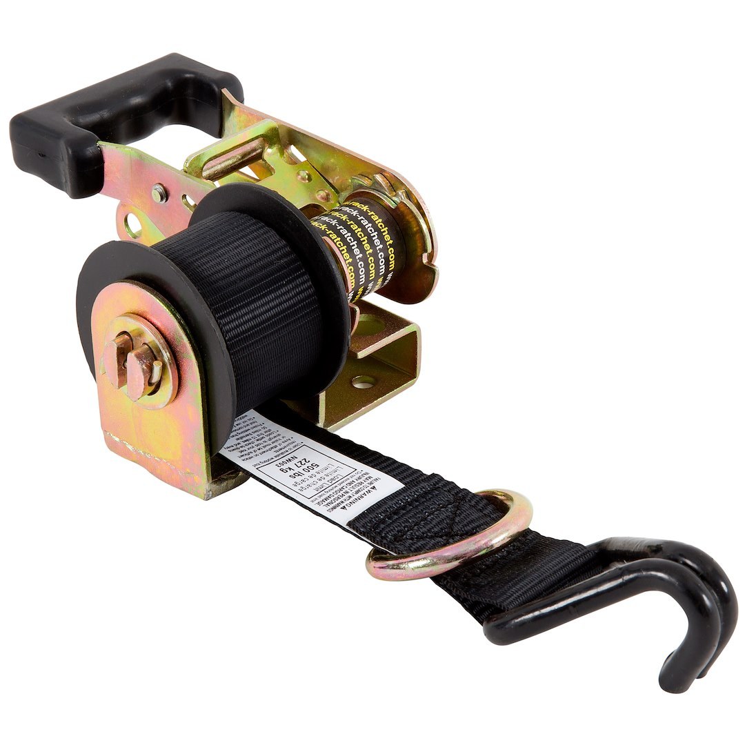 Hampton Prod Tie Down Strap, 8 Feet Length X 1-1/2 Inch Width, 500 Pound Load Capacity, 1500 Pound Break Strength, With Ratchet, Green – 05530