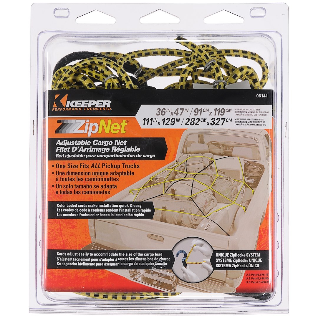 Hampton Prod Exterior Cargo Net, Zipnet ®, Universal, 74 Inch X 86 Inch to 111 Inch X 129 Inch, Yellow – 06141