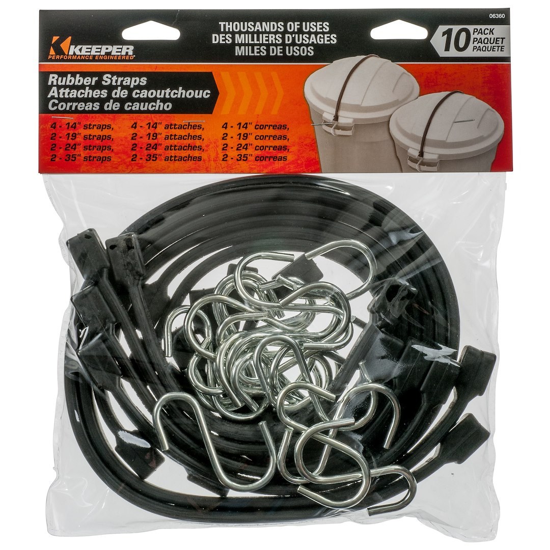 Hampton Prod Bungee Cord, Epdm (ethylene Propylene Diene Monomer) Rubber, Four 14 Inch/ Two 19 Inch/ Two 24 Inch/ Two 35 Inch Length – 06360