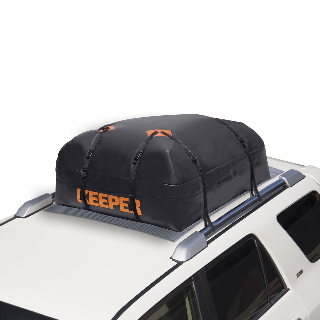 Hampton Prod Cargo Carrier, Bag Style, 15 Cubic Foot Capacity, 44 Inch X 34 Inch X 17 Inch, Compatible with Roof Rack, Black, With Keeper Logo – 07203