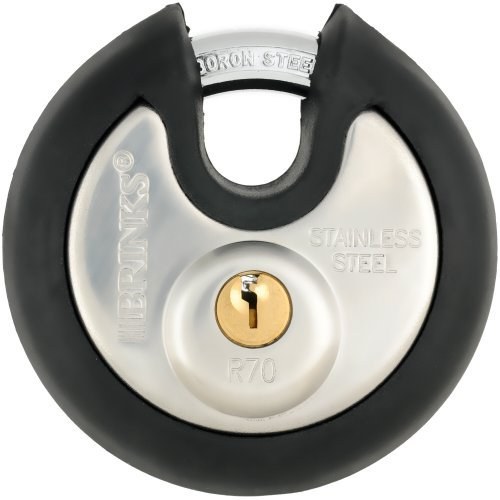 Hampton Prod Padlock, Discus Type, 2-13/16 Inch Body Size, Steel, Boron Shackle, Cut Grade 6 – 673-70001