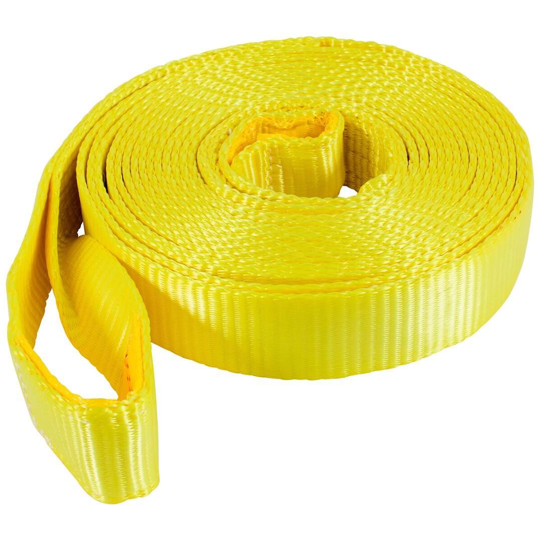 Hampton Prod Recovery Strap, 30 Feet Length X 2 Inch Width, Rated to 10000 Pound Load Capacity, Yellow, With Display Bin – 89923