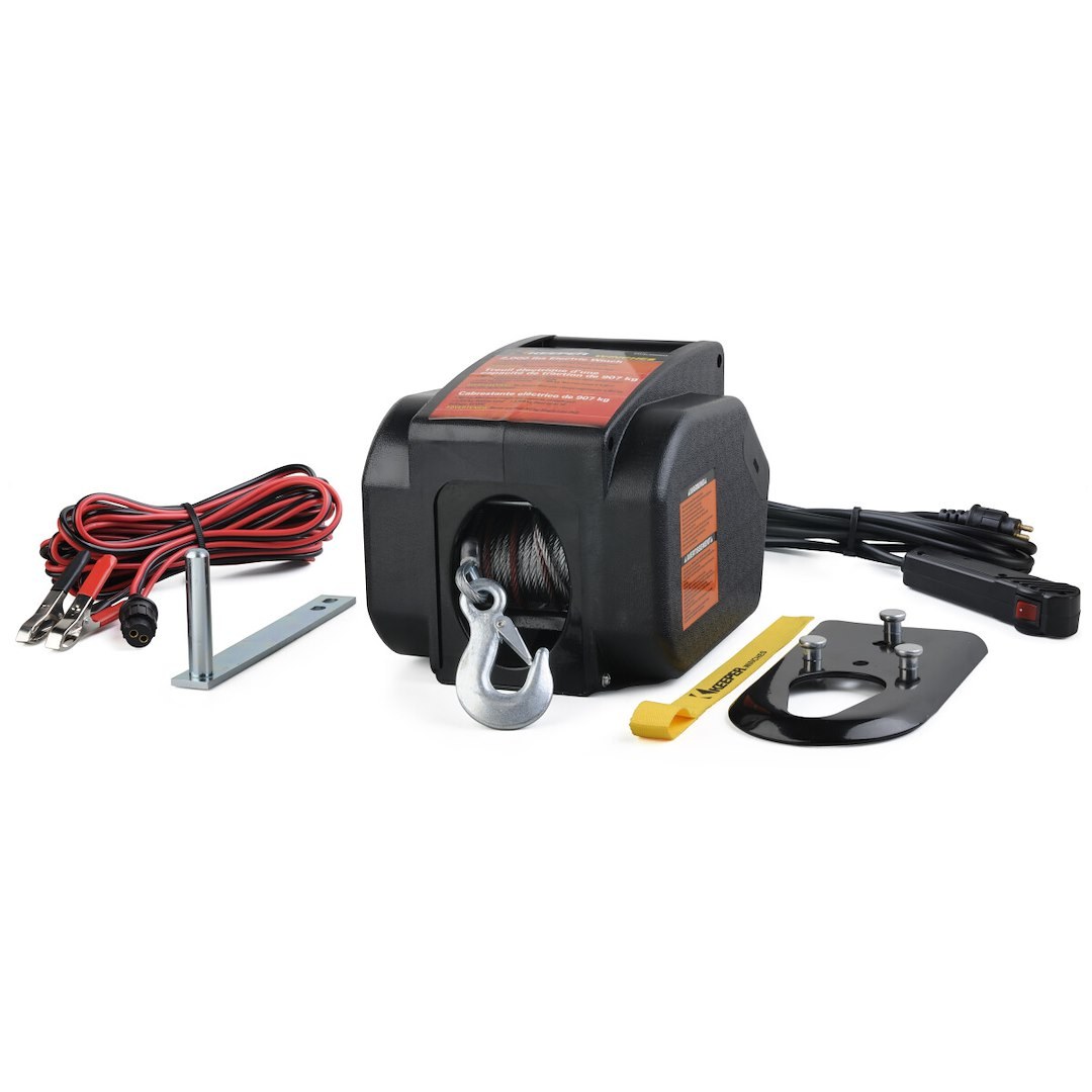 Hampton Prod Winch, Tracker Series, Portable, Trailer Winch, 12 Volt Electric, 2000 Pound Pull Capacity – KTSL2000RM