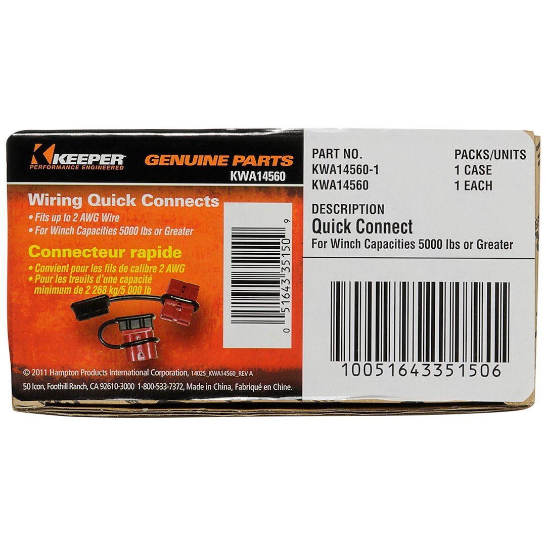 Hampton Prod Winch Power Cable Connector, For Use on 2 to 4 Gauge Cable – KWA14560