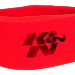 K&N Filters Air Filter Wrap, Airforce, Round, 14 Inch Diameter X 5 Inch Height, Open Top, Red, Foam – 25-3760