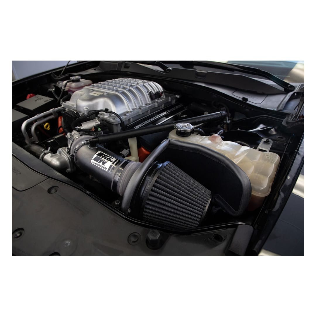K&N Filters Cold Air Intake, Black Aluminum Tube, Black Filter, With Heat Shield – 30-2553TTK