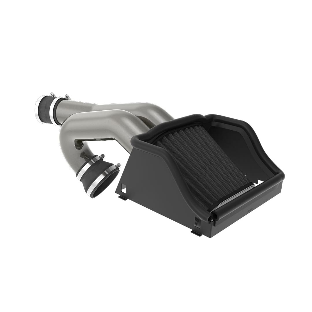 K&N Filters Cold Air Intake, Gunmetal Gray Aluminum Tubes, Black Filter, With Heat Shield – 30-2617KC