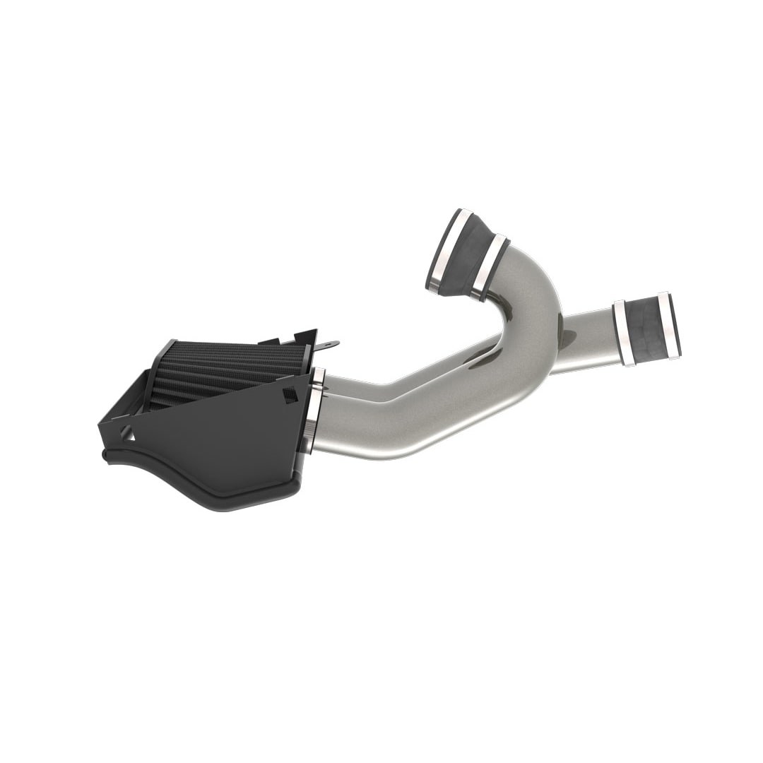 K&N Filters Cold Air Intake, Gunmetal Gray Aluminum Tubes, Black Filter, With Heat Shield – 30-2617KC