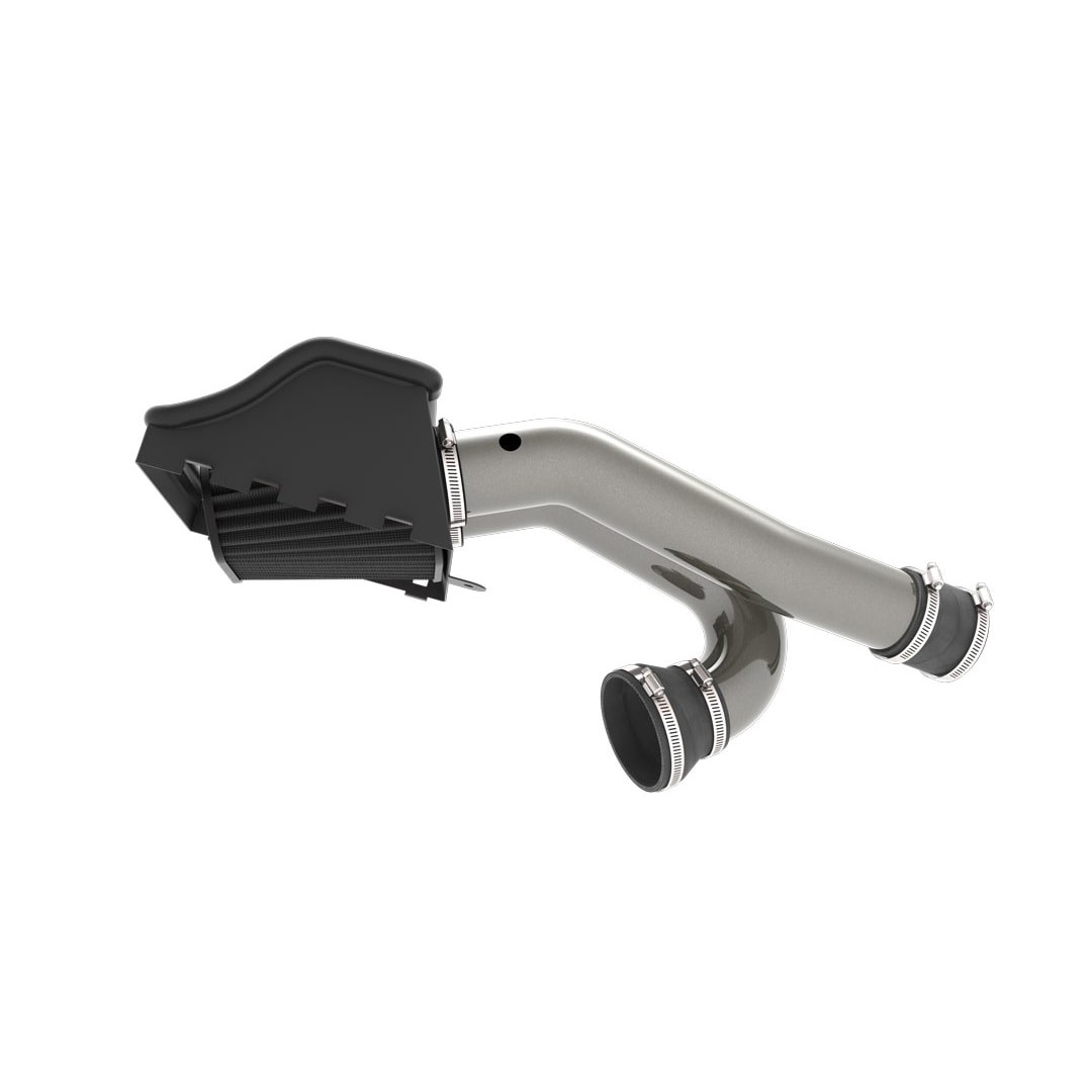 K&N Filters Cold Air Intake, Gunmetal Gray Aluminum Tubes, Black Filter, With Heat Shield – 30-2617KC