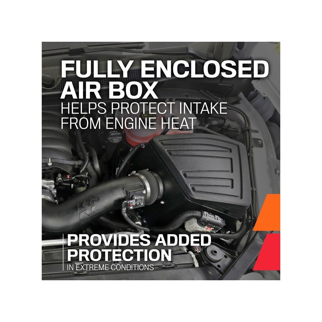 K&N Filters Cold Air Intake, Black Polyethylene Tube, Black Filter, With Heat Shield – 30-2620