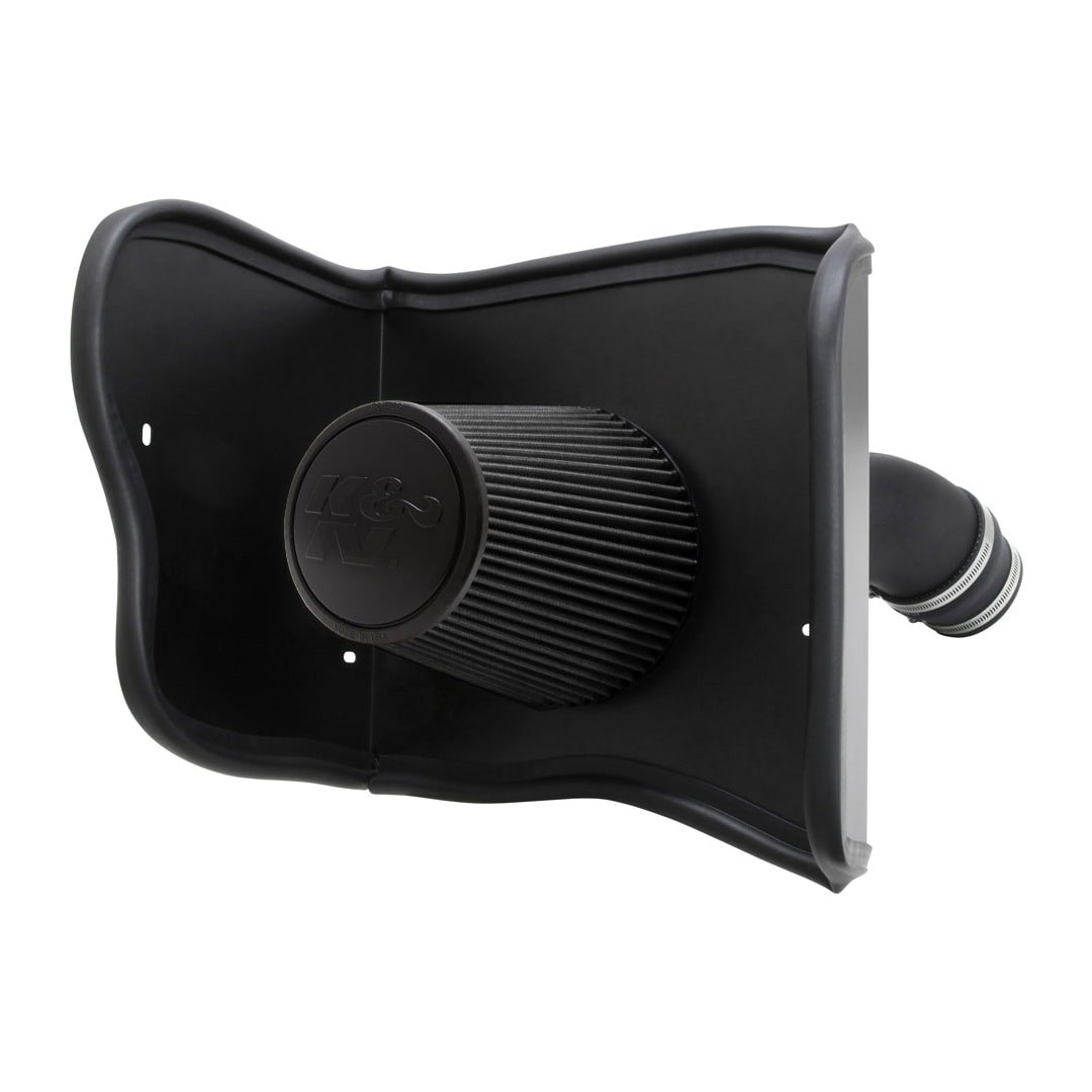K&N Filters Cold Air Intake, Black Polyethylene Tube, Black Filter, With Heat Shield – 30-9036