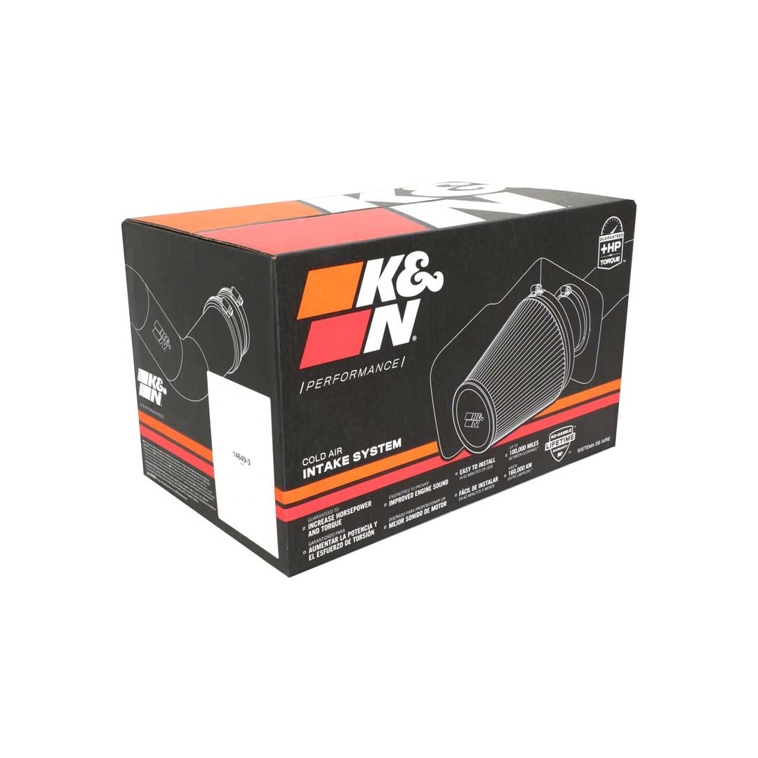 K&N Filters Cold Air Intake, Black Polyethylene Tube, Black Filter, With Heat Shield – 30-9039