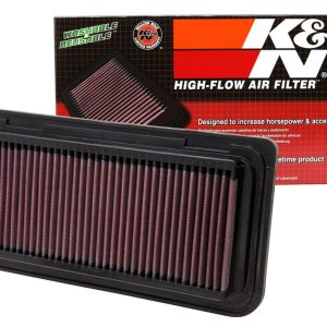 K&N Filters Air Filter, Filtercharger ®, Washable, Red, Cotton Gauze, Panel, 11-3/8 Inch Length X 5-7/8 Inch Width X 1-1/16 Inch Height – 33-2300