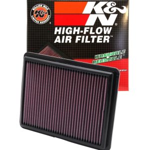 K&N Filters Air Filter, Filtercharger ®, Washable, Red, Cotton Gauze, Panel, 10-1/4 Inch Length X 8 Inch Width X 1 Inch Height – 33-2403