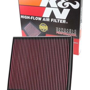 K&N Filters Air Filter, Filtercharger ®, Washable, Red, Cotton Gauze, Panel, 10-3/4 Inch Length X 10-1/4 Inch Width X 1-1/4 Inch Height – 33-2428