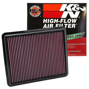 K&N Filters Air Filter, Filtercharger ®, Washable, Red, Cotton Gauze, Panel, 11 Inch Length X 9 Inch Width X 1 Inch Height – 33-2448